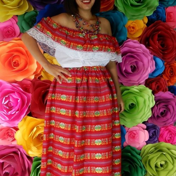 Mexican peasant dress Cambaya Mexican wedding Peas - Picture 2 of 4